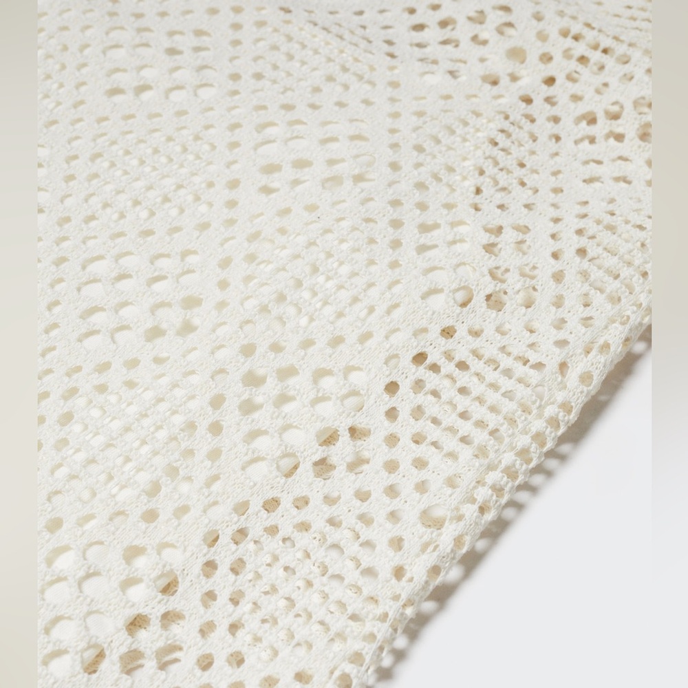 MANGO Geometric Pattern Openwork Dress - Picture 5 of 7